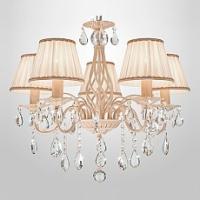 Подвесная люстра Eurosvet Amelia 10054/5 белый с золотом/прозрачный хрусталь Strotskis. Фото №1