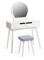 Туалетный столик с зеркалом и табуретом Secret De Maison FABRON (mod. TT-DT033) МДФ+сосна, 80*40*130,5, Белый (White)