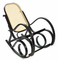 Кресло-качалка mod. AX3002-1 дерево береза/натуральный ротанг, 55х98х91 см, дерево:венге #9, сиденье/спинка натуральный ротанг. Фото №1