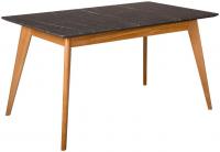 Стол Лунд раскладной 140-180 БУК-Мрамор Графит. Фото №1