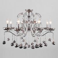 Подвесная люстра Eurosvet Brezza 10107/8 хром/дымчатый хрусталь Strotskis. Фото №1