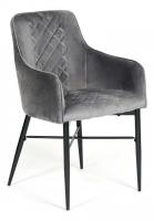 Кресло FORZA (mod.5175-2) металл/вельвет, 58 x 59,5 x 88 см, серый/черный, G062-40 (поставляется по 2 шт). Фото №1