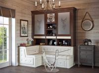 Кухонный угловой диван с буфетом Благо Б 7.4-2 Карамель/Орех