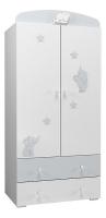 (Сильва) НМ 041.01 Шкаф Лилу  Слоники / белый / серый