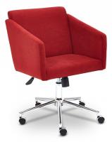 Кресло MILAN хром флок , бордо, 10. Фото №1