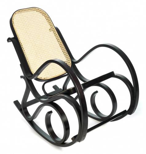 Кресло-качалка mod. AX3002-1 дерево береза/натуральный ротанг, 55х98х91 см, дерево:венге #9, сиденье/спинка натуральный ротанг. Фото №1