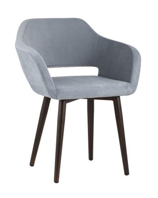 Стул с подлокотниками Саймон велюр серый. Фото №2