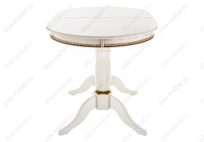 Стол деревянный Кантри 120 молочный с золотой патиной. Фото №5