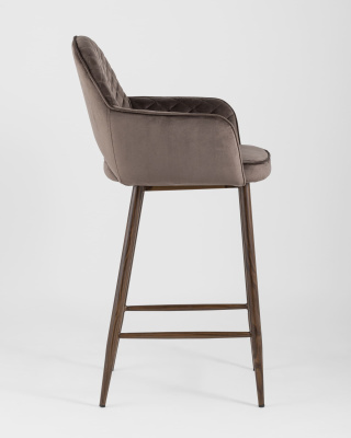 Стул полубарный Венера диамант велюр коричневый. Фото №4