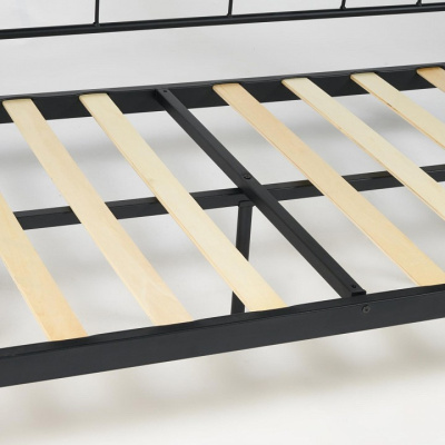 Кровать SONATA Wood slat base дерево гевея/металл, 90*200 см (Day bed), красный дуб/черный. Фото №2