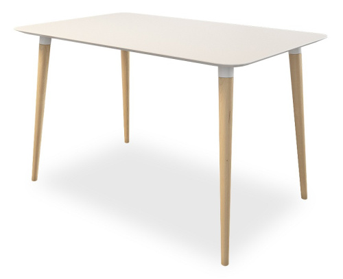 Сканди 1 Стол (обеденный) белый/светлый лак. Фото №1