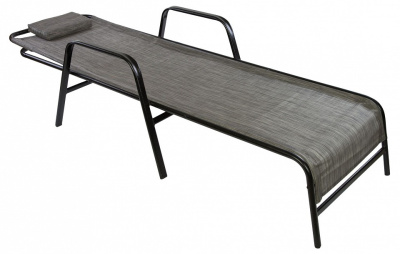 Шезлонг с регулируемой спинкой и подлокотниками ALANYA Черный. Фото №2