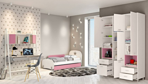 Шкаф комбинированный Polini Kids Mirum, белый. Фото №4