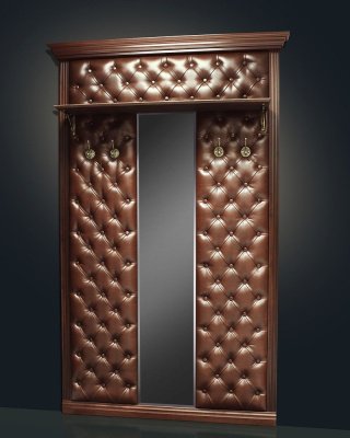 Вешалка с 4 крючками с зеркалом и полкой Б5.10-4. Фото