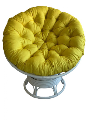 Кресло Папасан вращающийся 23/01В с желтой подушкой. Фото №5