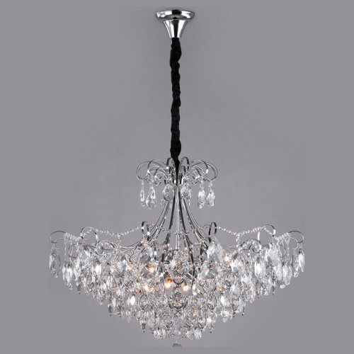 Подвесная люстра Eurosvet Crystal 10080/12 хром/прозрачный хрусталь Strotskis. Фото №2