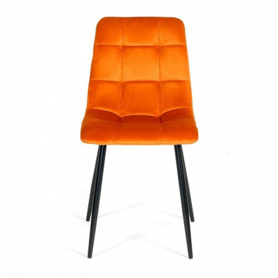 Стул  CHILLY (mod. 7094) металл/вельвет, 45 х 55 х 87,5 см, рыжий/черный, G062-24 (поставляется только по 4 шт). Фото