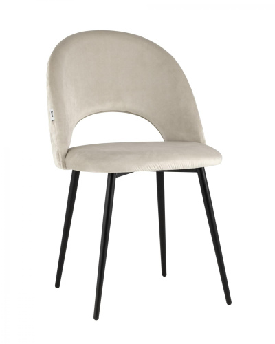 Стул Меган велюр с ромбами бежевый. Фото №1