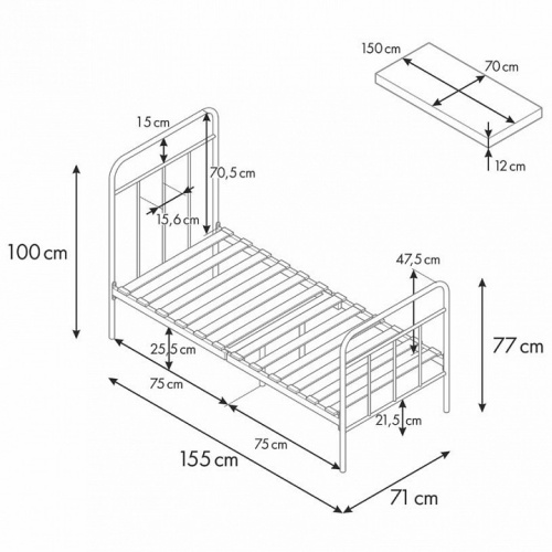 Кровать Polini kids Vintage 200, золото. Фото №9