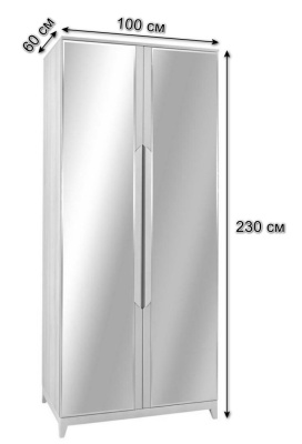 Шкаф двухстворчатый с зеркалами Сканди Грей. Фото №3