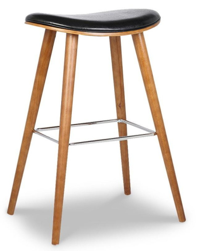 Стул полубарный JY1730-65 черный/орех. Фото №1