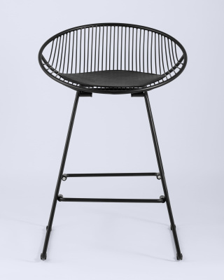 Стул полубарный UFO черный с черной подушкой. Фото №5