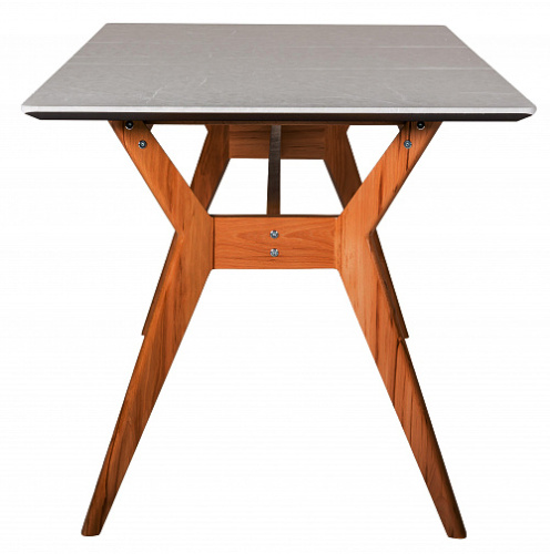 Стол Нарвик раскладной 120-160 ОРЕХ-Мрамор Бьянко. Фото №6