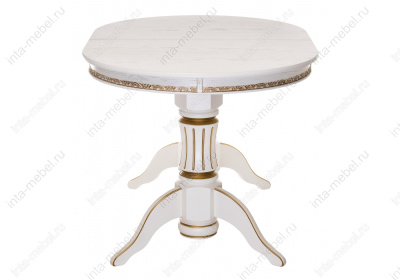 Стол Герцог молочный с золотой патиной. Фото №5