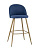 Стул барный Лион синий шенилл