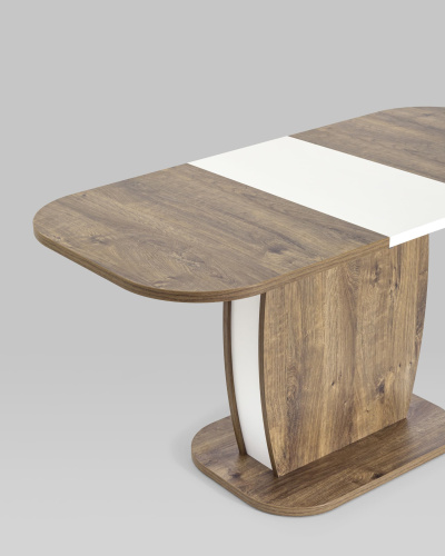 Стол Barrel 110-145*70 дуб Ка/белый. Фото №7