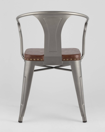 Стул TOLIX ARMS SOFT с подлокотниками серебристый. Фото №7