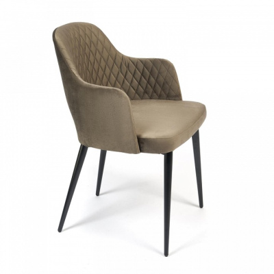 Кресло VALKYRIA (mod. 711) ткань/металл, 55х55х80 см, высота до сиденья 48 см, темно-серый barkhat 14/черный (поставляется по 4 шт). Фото