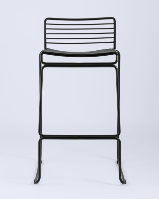 Стул полубарный Danny черный с черной подушкой. Фото