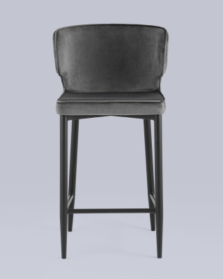 Стул полубарный Матео велюр серый. Фото №5