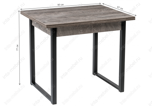 Стол деревянный Форли дуб рошелье / черный матовый. Фото №2