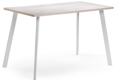 Стол деревянный Тринити Лофт 140 25 мм юта / белый матовый. Фото №2