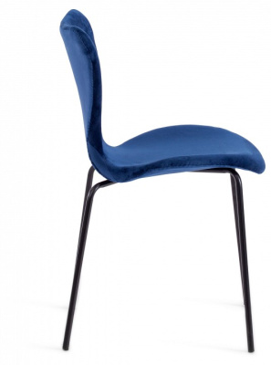 Стул Jacobsen SOFT (mod DC 103)  металл/флок, 59x45.5x84.5, синий (поставляется по 4 шт). Фото №2